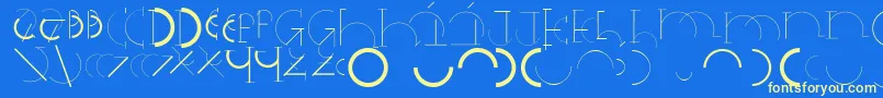 Czcionka Halfcirclealphabetxp – żółte czcionki na niebieskim tle