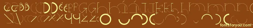 Halfcirclealphabetxp Font – Yellow Fonts on Brown Background