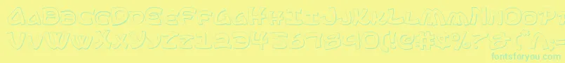 フォントEphesian ffy – 黄色い背景に緑の文字