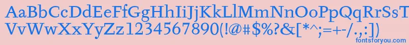 フォントTyfaTextOt – ピンクの背景に青い文字