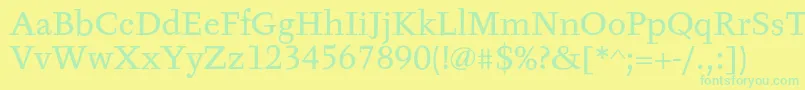 TyfaTextOt Font – Green Fonts on Yellow Background