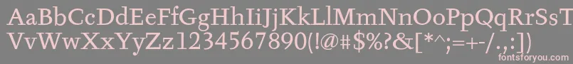フォントTyfaTextOt – 灰色の背景にピンクのフォント