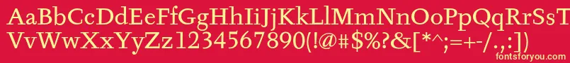 TyfaTextOt Font – Yellow Fonts on Red Background