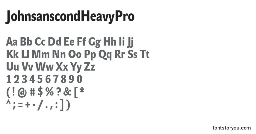 Шрифт JohnsanscondHeavyPro – алфавит, цифры, специальные символы