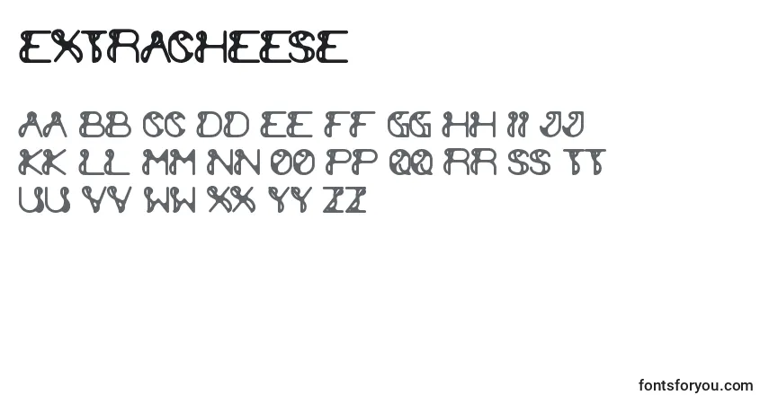 Schriftart ExtraCheese – Alphabet, Zahlen, spezielle Symbole