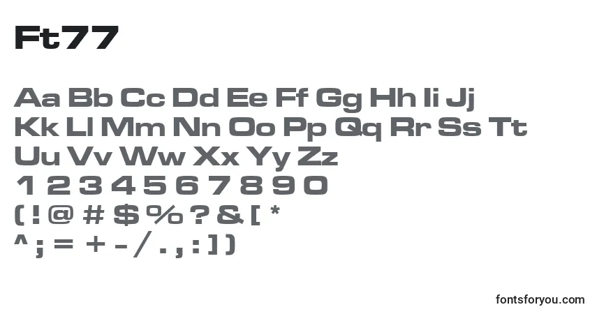 Ft77-fontti – aakkoset, numerot, erikoismerkit