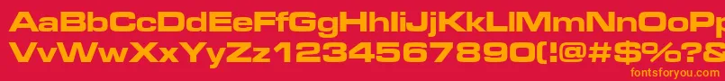 フォントFt77 – 赤い背景にオレンジの文字