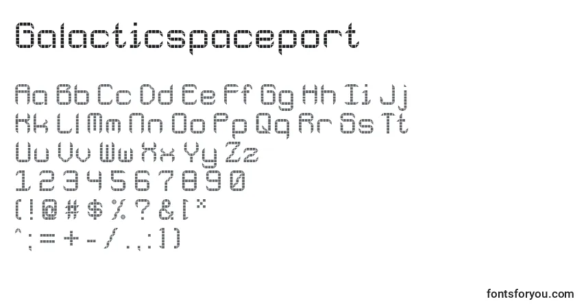 A fonte Galacticspaceport – alfabeto, números, caracteres especiais