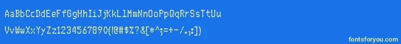 フォントFsBlok – 黄色の文字、青い背景