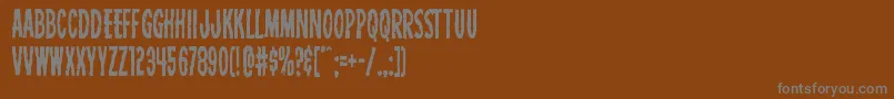 フォントCarnivalcorpsecond – 茶色の背景に灰色の文字