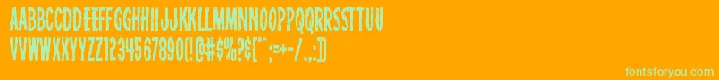 Carnivalcorpsecond-Schriftart – Grüne Schriften auf orangefarbenem Hintergrund