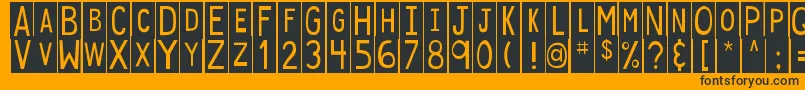 Шрифт DjbStickyTapeLabelsSpaced – чёрные шрифты на оранжевом фоне