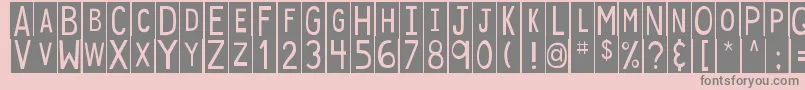 DjbStickyTapeLabelsSpaced Font – Gray Fonts on Pink Background