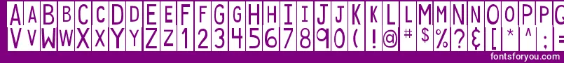 DjbStickyTapeLabelsSpaced Font – White Fonts on Purple Background