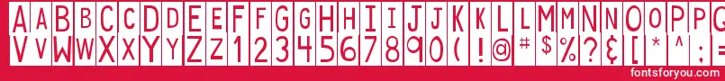 DjbStickyTapeLabelsSpaced Font – White Fonts on Red Background
