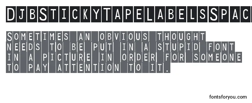 Review of the DjbStickyTapeLabelsSpaced Font