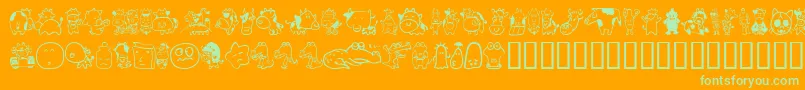 Sakabeanimal03 Font – Green Fonts on Orange Background