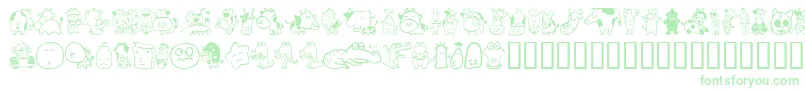 Sakabeanimal03 Font – Green Fonts on White Background