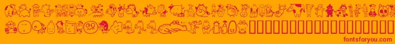 Sakabeanimal03 Font – Red Fonts on Orange Background