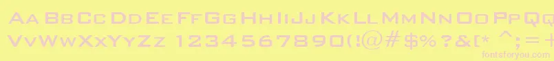 BankgothicRussMedium Font – Pink Fonts on Yellow Background