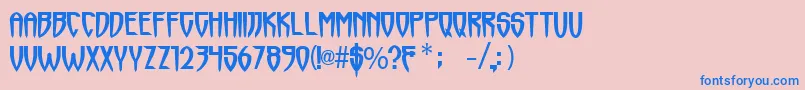 Horrormaster Font – Blue Fonts on Pink Background