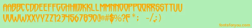 Horrormaster Font – Orange Fonts on Green Background