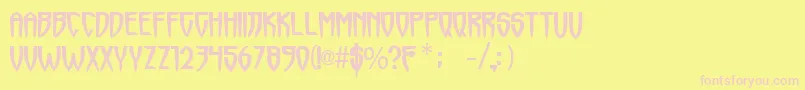 Horrormaster-Schriftart – Rosa Schriften auf gelbem Hintergrund