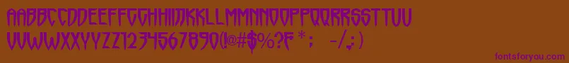 Horrormaster Font – Purple Fonts on Brown Background