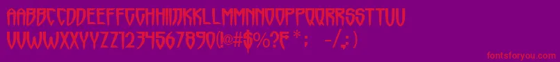 Czcionka Horrormaster – czerwone czcionki na fioletowym tle