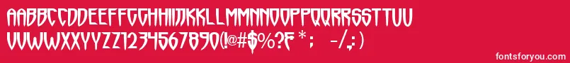 Horrormaster Font – White Fonts on Red Background