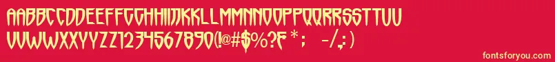 Horrormaster Font – Yellow Fonts on Red Background