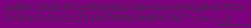 StoneserifstdMediumitalic Font – Black Fonts on Purple Background