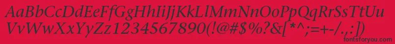 StoneserifstdMediumitalic Font – Black Fonts on Red Background