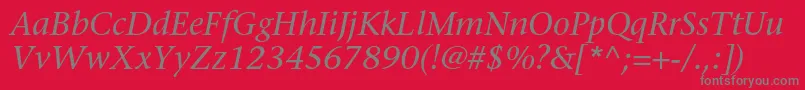 StoneserifstdMediumitalic Font – Gray Fonts on Red Background