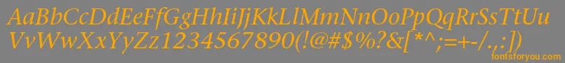 StoneserifstdMediumitalic Font – Orange Fonts on Gray Background