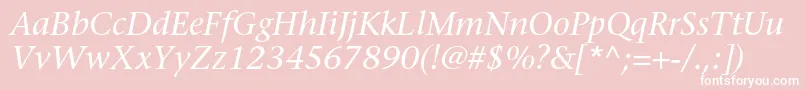 StoneserifstdMediumitalic Font – White Fonts on Pink Background