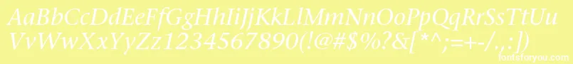 StoneserifstdMediumitalic Font – White Fonts on Yellow Background