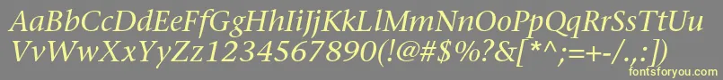 StoneserifstdMediumitalic Font – Yellow Fonts on Gray Background
