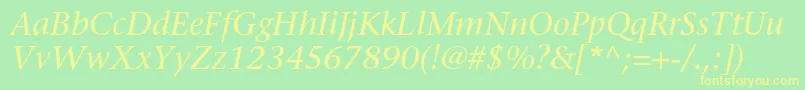 StoneserifstdMediumitalic Font – Yellow Fonts on Green Background