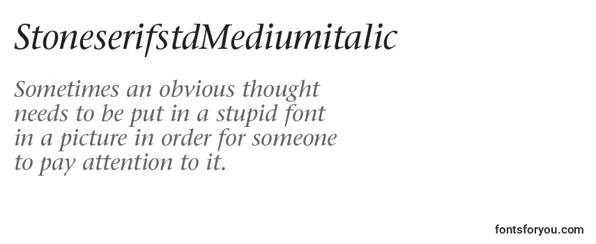 Review of the StoneserifstdMediumitalic Font