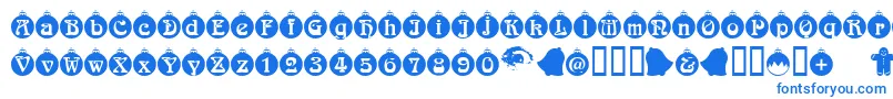 フォントChristbaumkugeln – 青いフォント