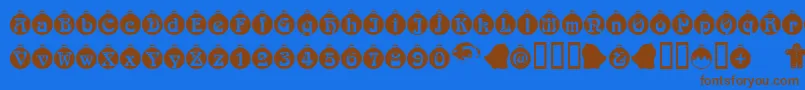 Christbaumkugeln Font – Brown Fonts on Blue Background