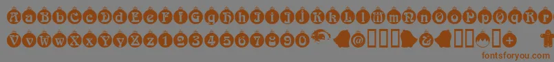 Christbaumkugeln-fontti – ruskeat fontit harmaalla taustalla