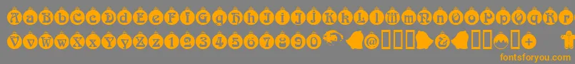 Christbaumkugeln-fontti – oranssit fontit harmaalla taustalla