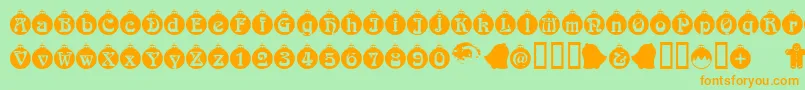 Christbaumkugeln Font – Orange Fonts on Green Background