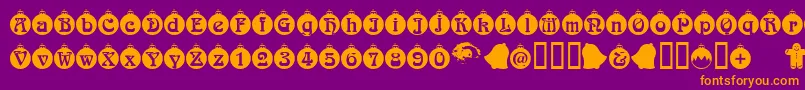 Christbaumkugeln Font – Orange Fonts on Purple Background