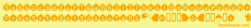 Christbaumkugeln Font – Orange Fonts on Yellow Background