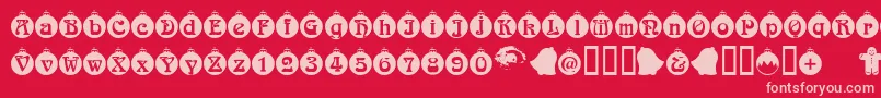 Christbaumkugeln Font – Pink Fonts on Red Background