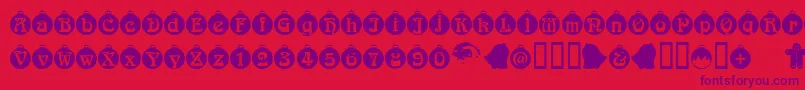 Шрифт Christbaumkugeln – фиолетовые шрифты на красном фоне