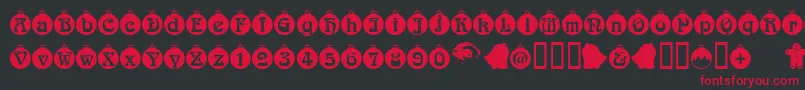 Christbaumkugeln-Schriftart – Rote Schriften auf schwarzem Hintergrund